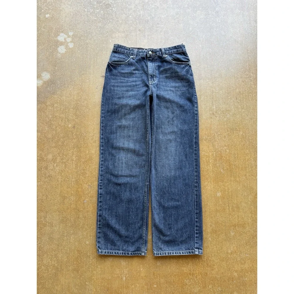 VTG Tony Hawk Baggy Dark Wash Straight Leg Denim Jeans Skater Y2K Boys 18Y 28x28